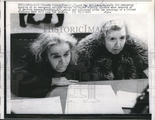 1960 Media Photo Lillie and May Williams Apply for Emergency Housing in New York