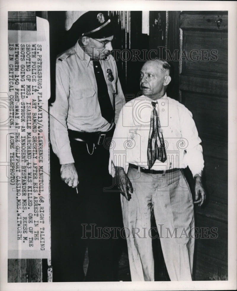 Load image into Gallery viewer, 1949 Media Photo Lawrence Minutoli With Lt. Art Bamond After Arrest in Shooting
