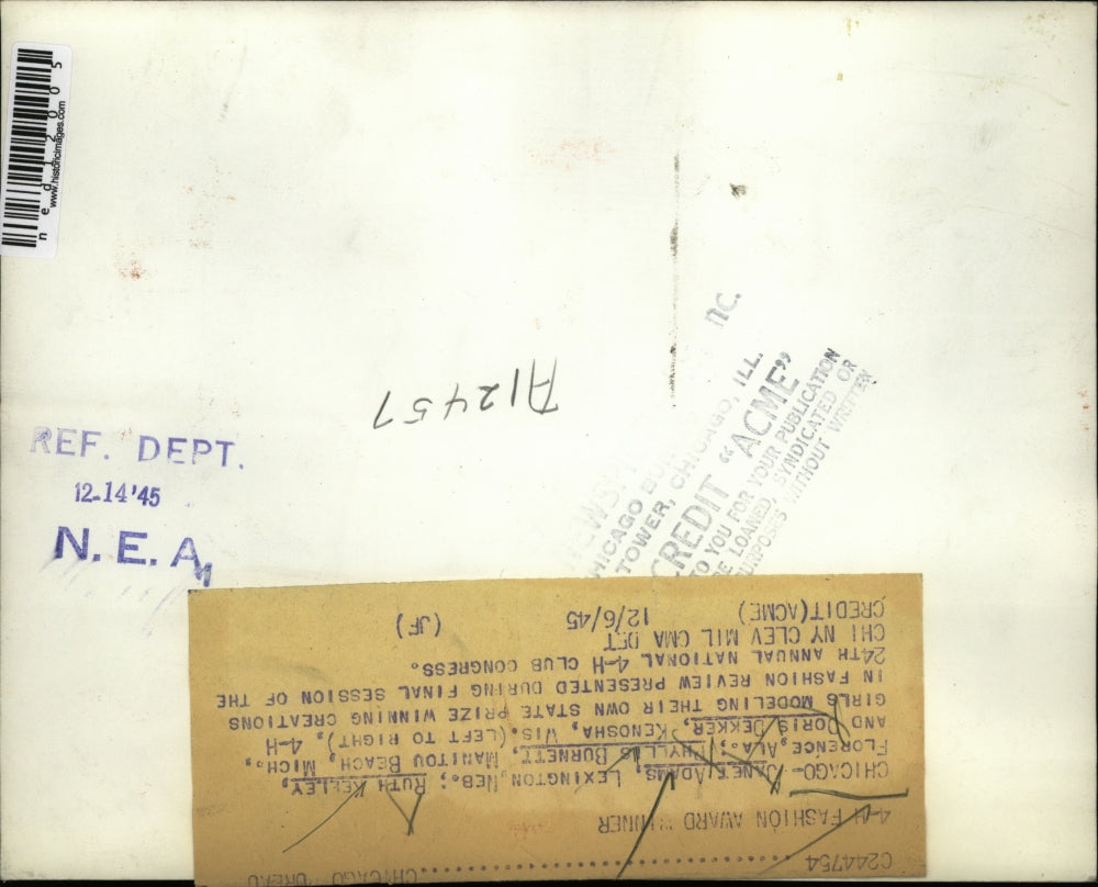 1945 Media Photo Chicago June Adams, Ruth Kelley, Phyllis Burnett and Doris