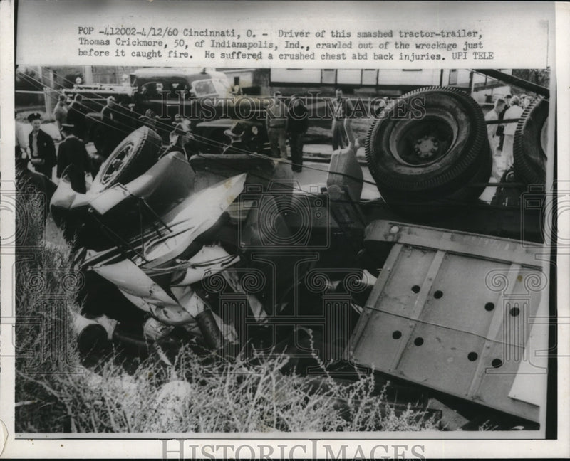 Load image into Gallery viewer, 1960 Media Photo Cincinnati Ohio Thomas Crickmore Tractor Trailer Accident
