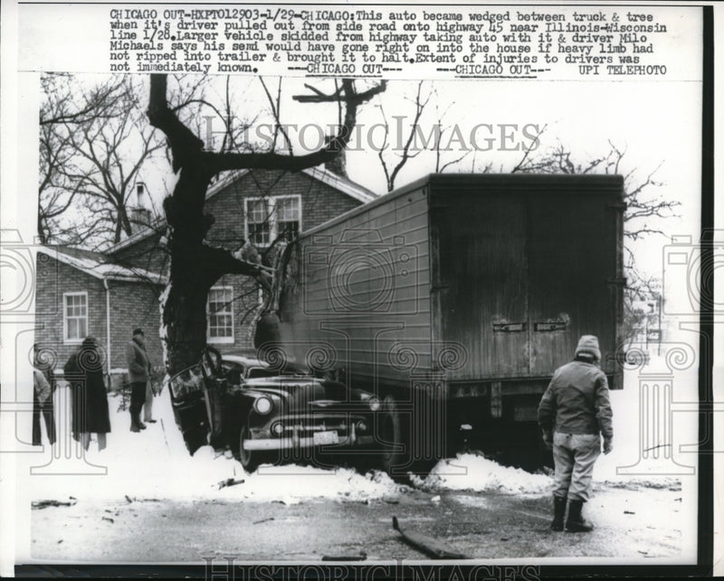 Load image into Gallery viewer, 1960 Media Photo Chicago Illinois Wisconsin Line Truck Lost Control Milo Michael
