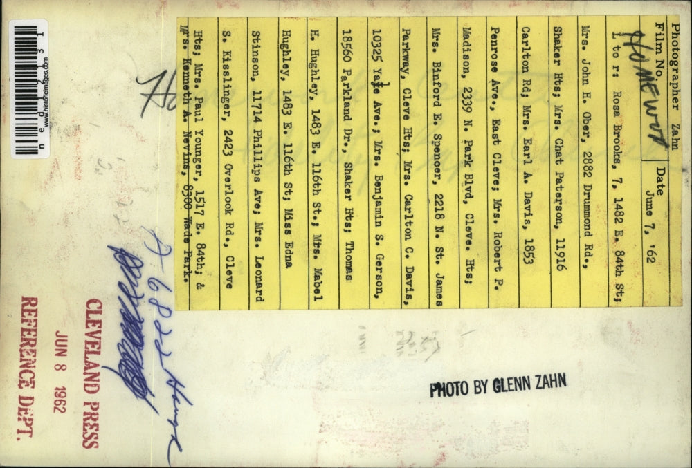 1962 Media Photo A group of people from Cleveland Heights