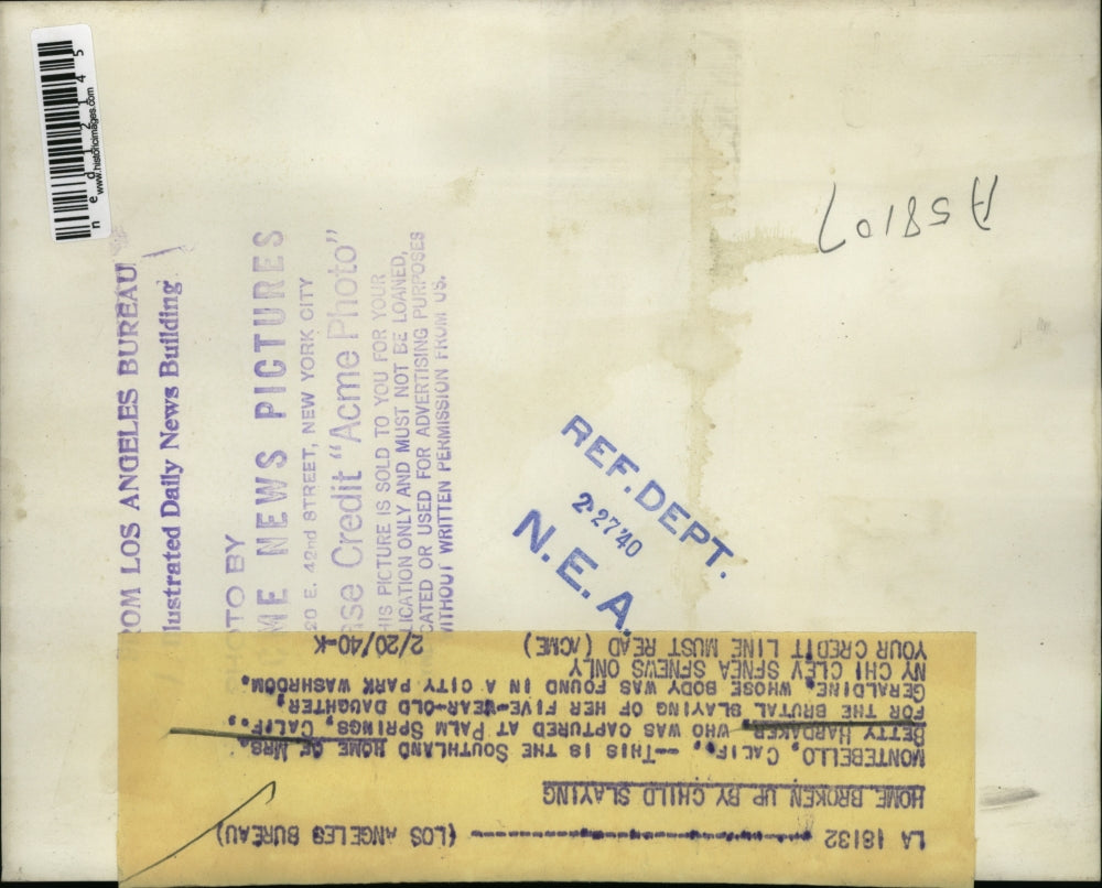 1940 Media Photo Home of Mrs. Betty Hardaker