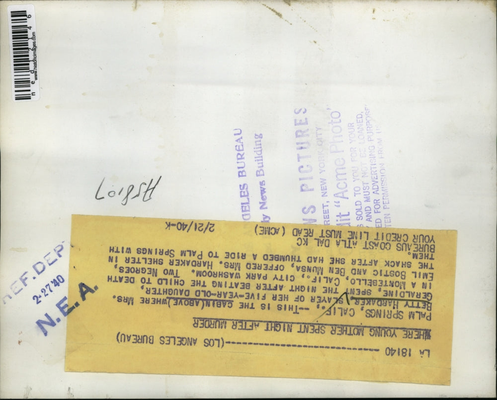 1940 Media Photo Emil Bostic, Ben Munsa, at cabin Mrs. Betty Hardaker stayed