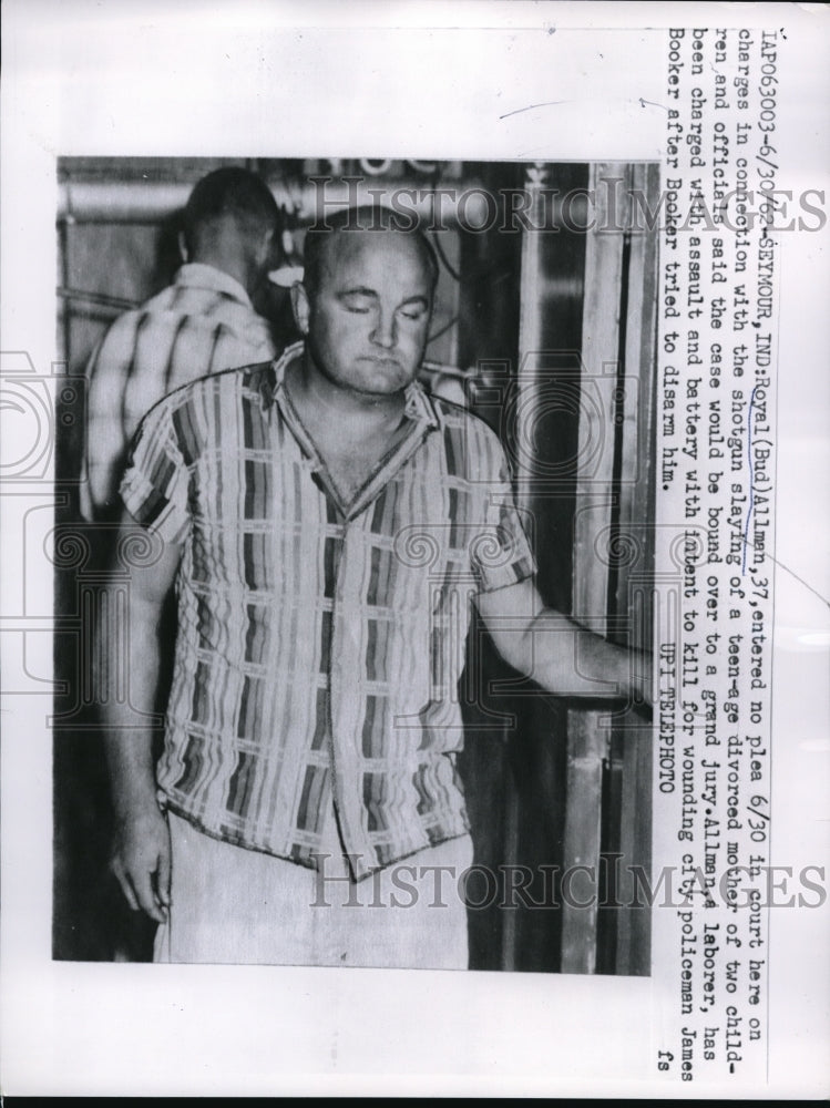1962 Media Photo Royal Allman Charged In Connections With Shot Gun Slaying
