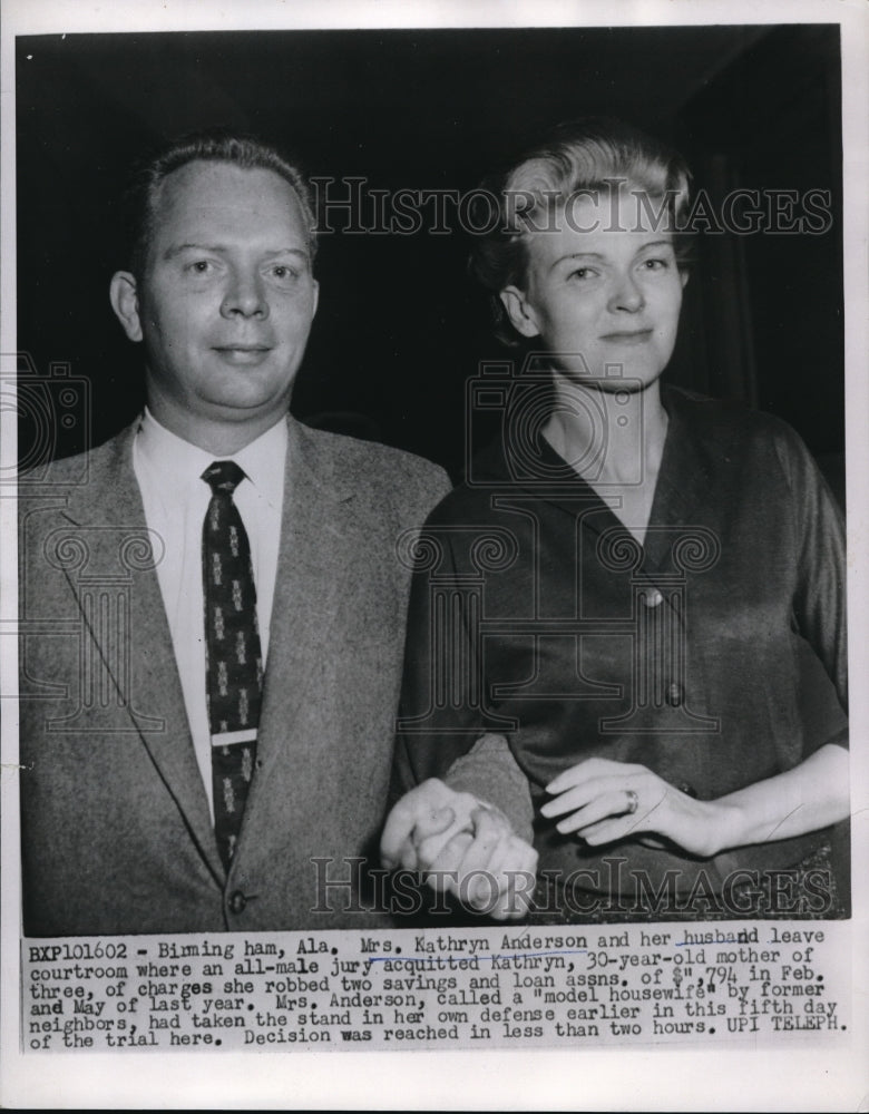 1959 Media Photo Mrs. Kathryn Anderson Charged Of Robbing 2 Loan Offices