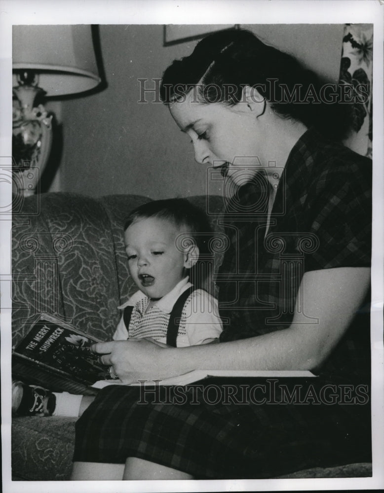 1956 Media Photo Mrs. Walter Abel is a mother to Steve and a college student