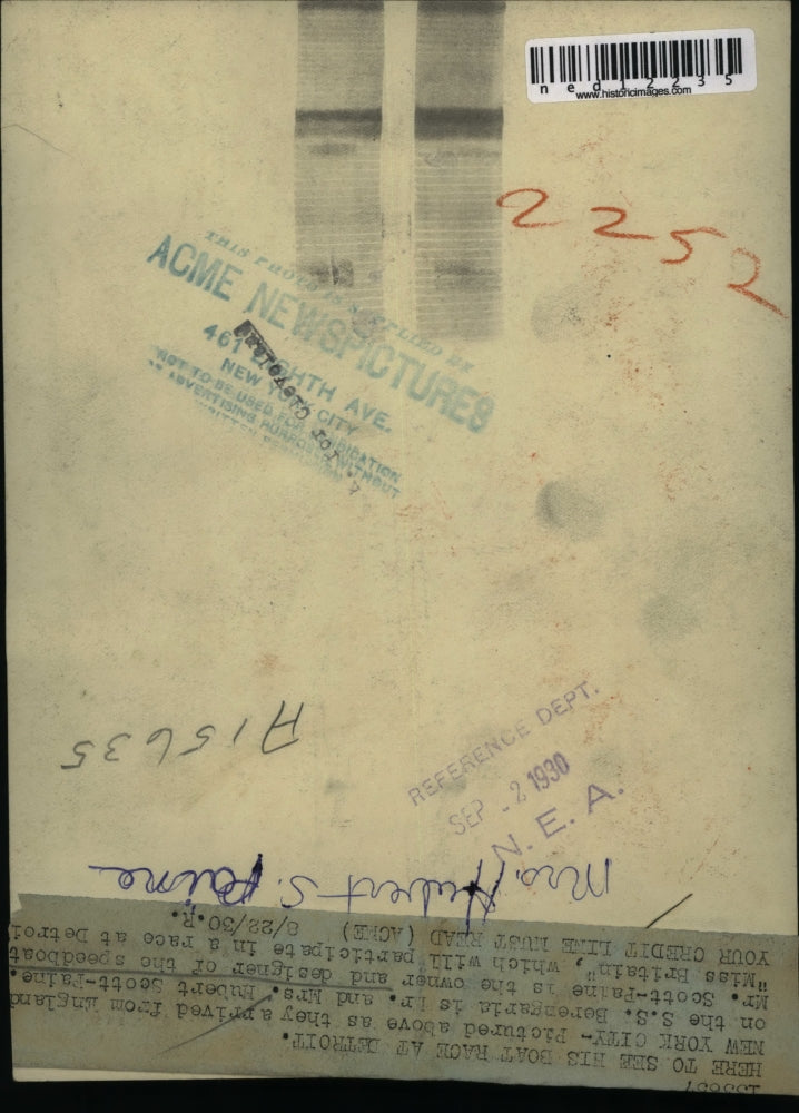 1930 Media Photo Mr. and Mrs. Hubert Scott Paine