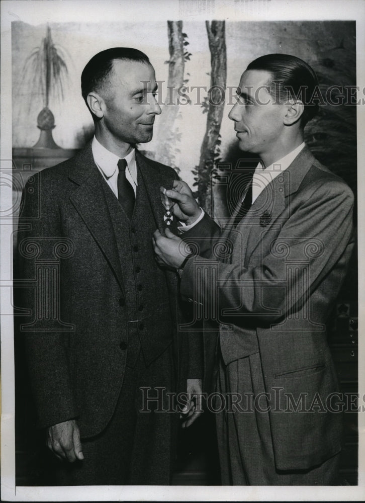Load image into Gallery viewer, 1934 Media Photo The cross of the crown was bestowed upon Joseph Pagliano
