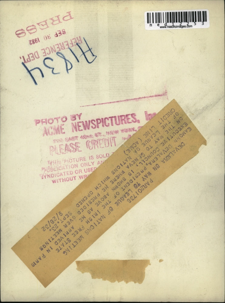 1932 Media Photo Eamonn Devalera On Way To League Of Nations Meeting