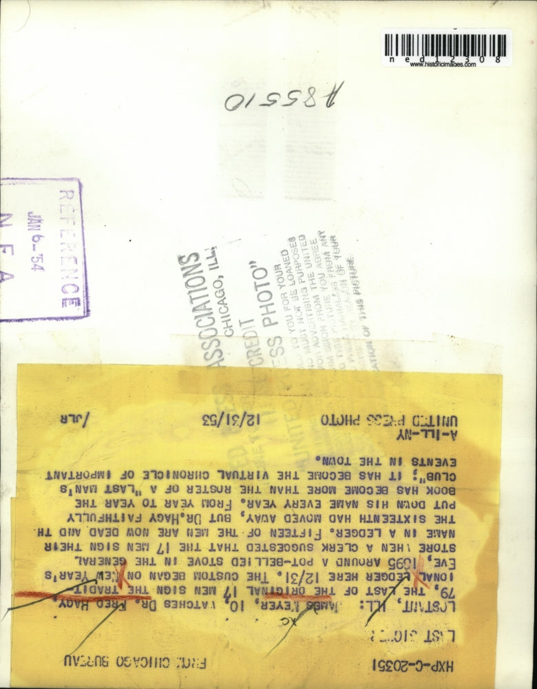 1953 Media Photo Dr Fred Hagy Signing Last Man's Club Ledger While Child Watches