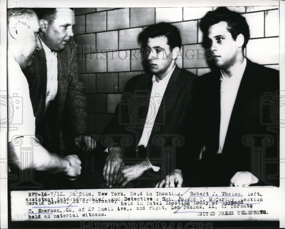 1956 Media Photo New York Chief Robert J Thelan with Det Sgt Joseph Mc Carthy