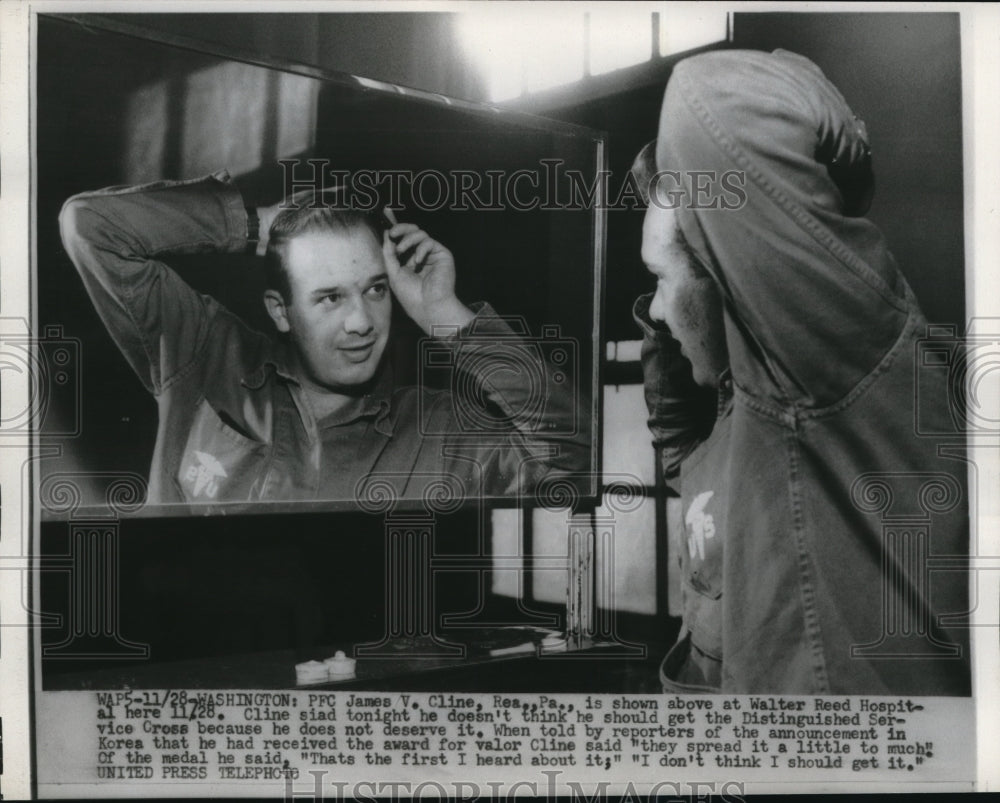 1952 Media Photo James V Cline to Receive Distinguished Service Cross Washington