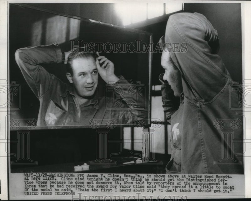 Load image into Gallery viewer, 1952 Media Photo James V Cline to Receive Distinguished Service Cross Washington

