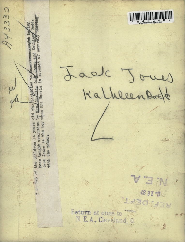 1937 Press Photo Student punished by Mrs Morris Kathleen Dodd and Jack Jones