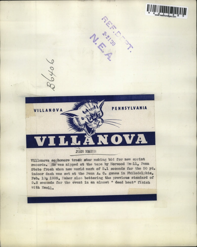 Load image into Gallery viewer, 1939 Media Photo John Maher Is Making Bid For New Sprint Records
