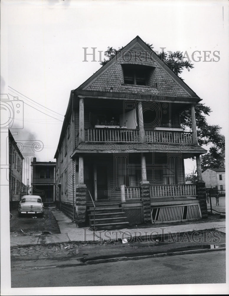 Load image into Gallery viewer, 1966 Media Photo House Front of 2334 E 65th in Cleveland Ohio Porch Balcony
