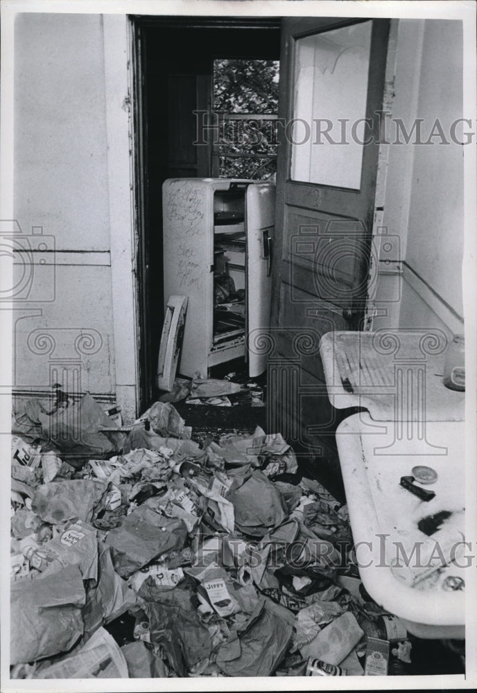 1966 Media Photo Trashed Bathroom and Kitchen in Cleveland Home 805 Parkwood