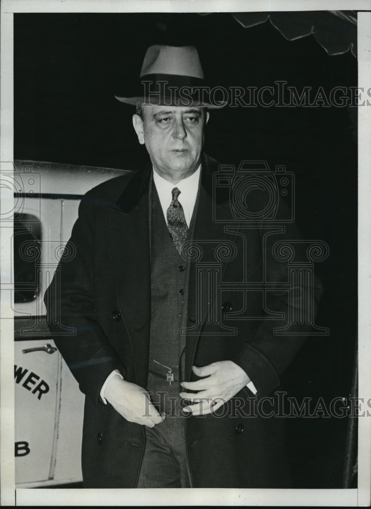 1934 Press Photo S. Clay Williams, NRA Chairman at Mary Rumsey Funeral