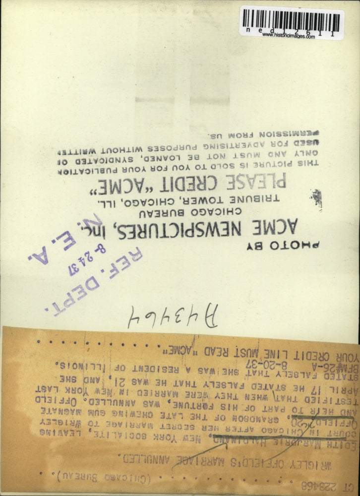 1937 Media Photo New York Socialite Edith Marjorie Haldinand