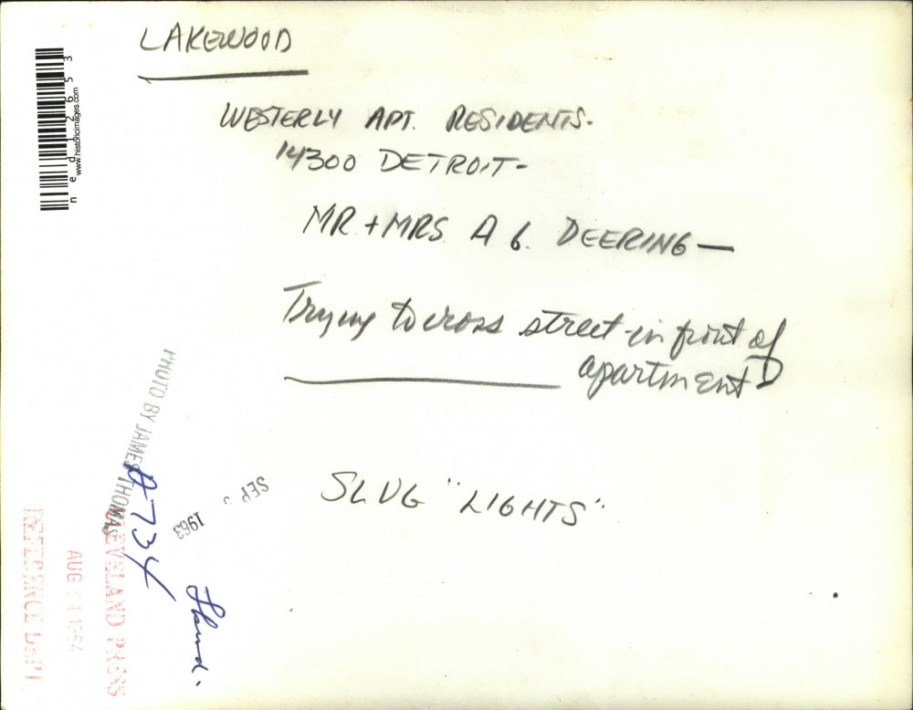 1963 Media Photo The Westerly Apartment Residents Mr. and Mrs. Deering