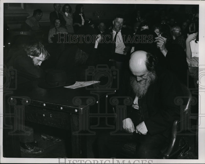Load image into Gallery viewer, 1947 Media Photo Amish Church Leaders Isaac Miller, Emanuel Wengerd, et al.
