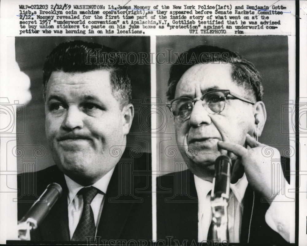 1959 Media Photo Lt. James Mooney of the New York Police with Benjamin Gottlieb