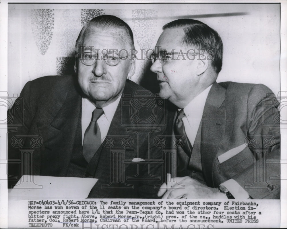 1956 Media Photo Chicago Rbt Morse & dad Rbt Sr of Penn Tex Co