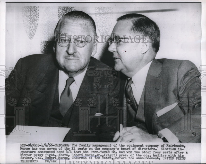 Load image into Gallery viewer, 1956 Media Photo Chicago Rbt Morse &amp; dad Rbt Sr of Penn Tex Co
