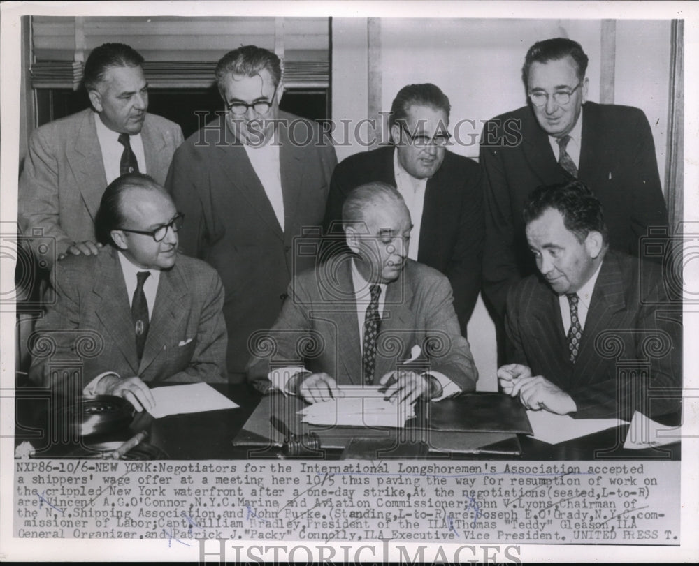 1954 Media Photo NY ILA V O'Connor, JV Lyons,J Burke, J O'Grady