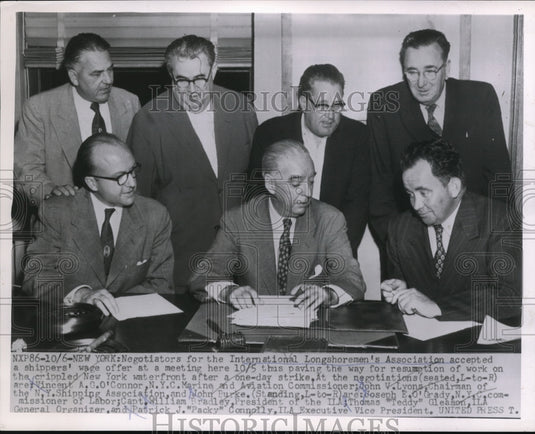 1954 Media Photo NY ILA V O'Connor, JV Lyons,J Burke, J O'Grady