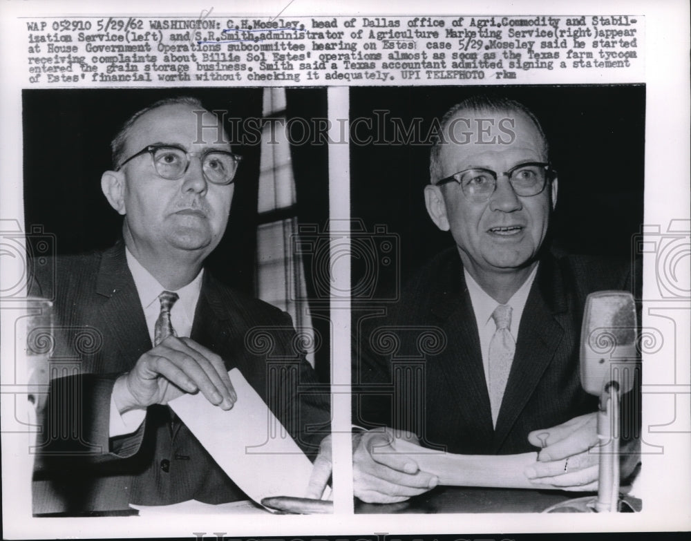 1962 Press Photo Agri Dallas head CH Moseley & Agri Marketing Service SR Smith
