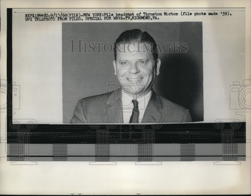 1960 Media Photo New York Headshot of Thurston Morton