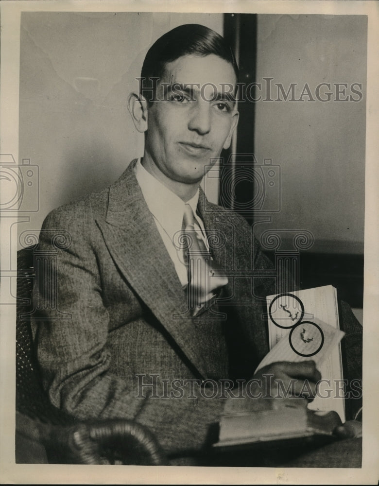 1931 Media Photo Ned Maes was saved by the by the collection account book