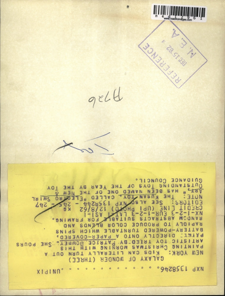 1962 Media Photo Patrice Downey tries the new kusan toy called electro swirl art