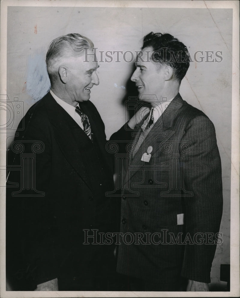 Load image into Gallery viewer, 1946 Media Photo James Thomas Cleveland Media Photographer being congratulated
