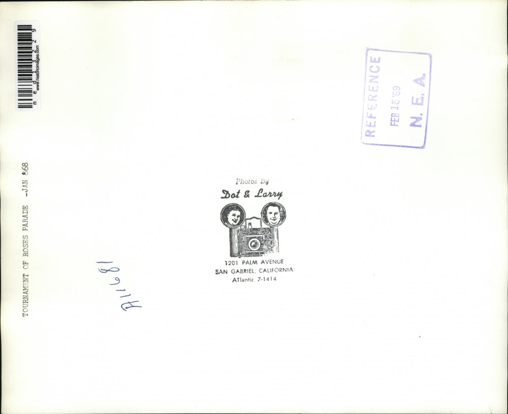 1968 Press Photo Tournament of Roses Parade