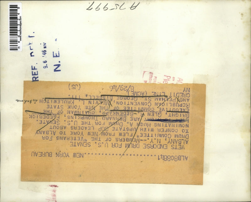Load image into Gallery viewer, 1946 Media Photo Bernard Thompkins, Frederick Bright, G. Bedenkapp, Krulewitch
