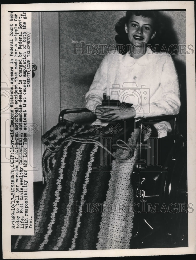 1949 Media Photo Imogene Wittsche, Victim of Motorboat Accident