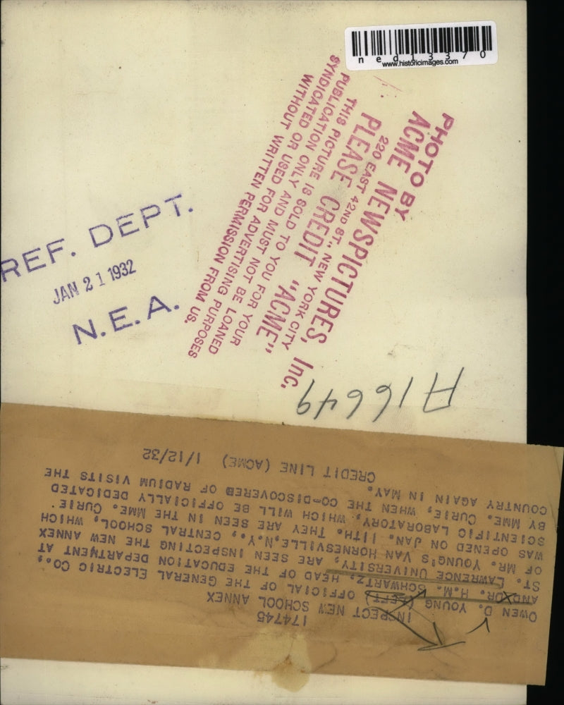 1932 Press Photo Owen D. Young of General Electric & Dr. H.M. Schwartz