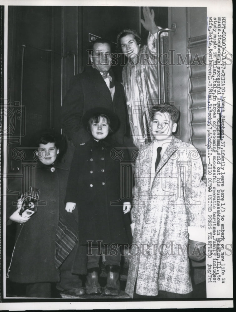 1957 Press Photo Chicago Joseph Stephens Milan Italy Bette Mimi Becky Jodyn