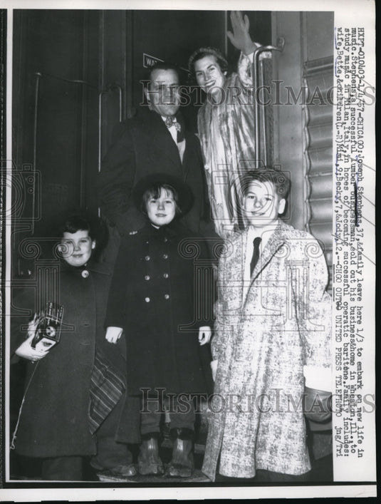 1957 Press Photo Chicago Joseph Stephens Milan Italy Bette Mimi Becky Jodyn