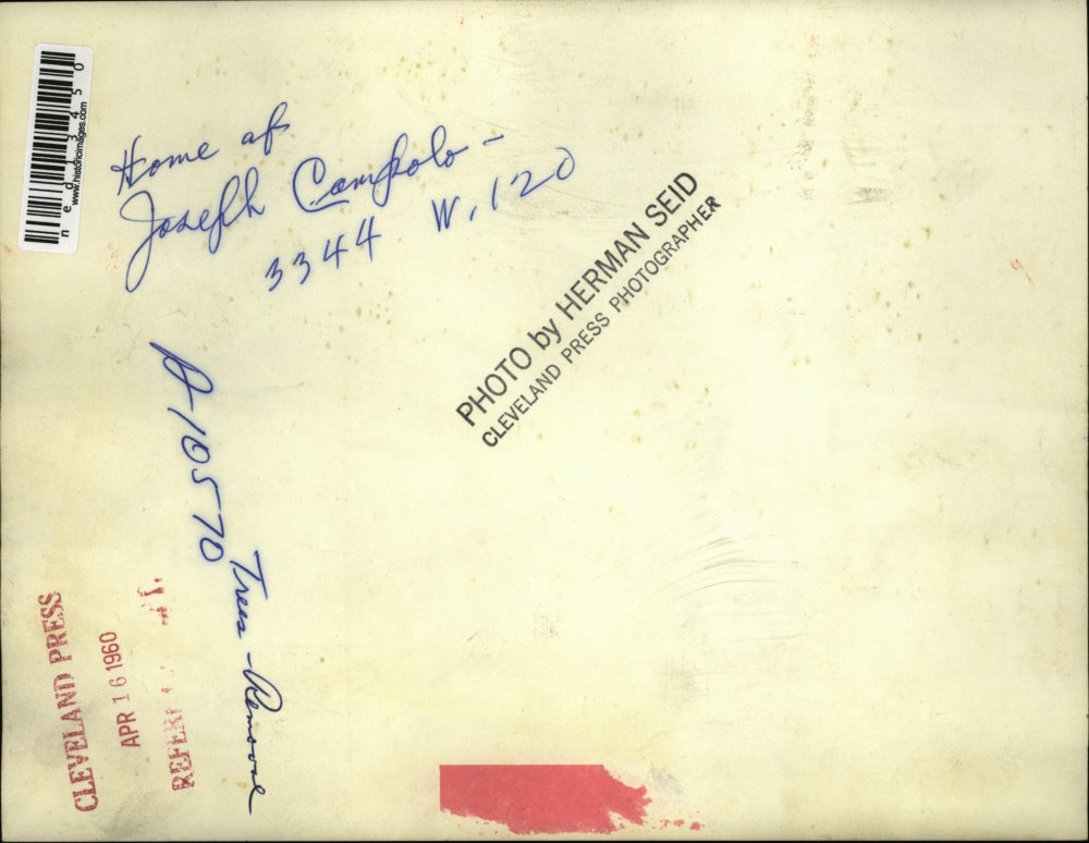 1960 Press Photo Home of Joseph Compolo where a tree has fallen on it.