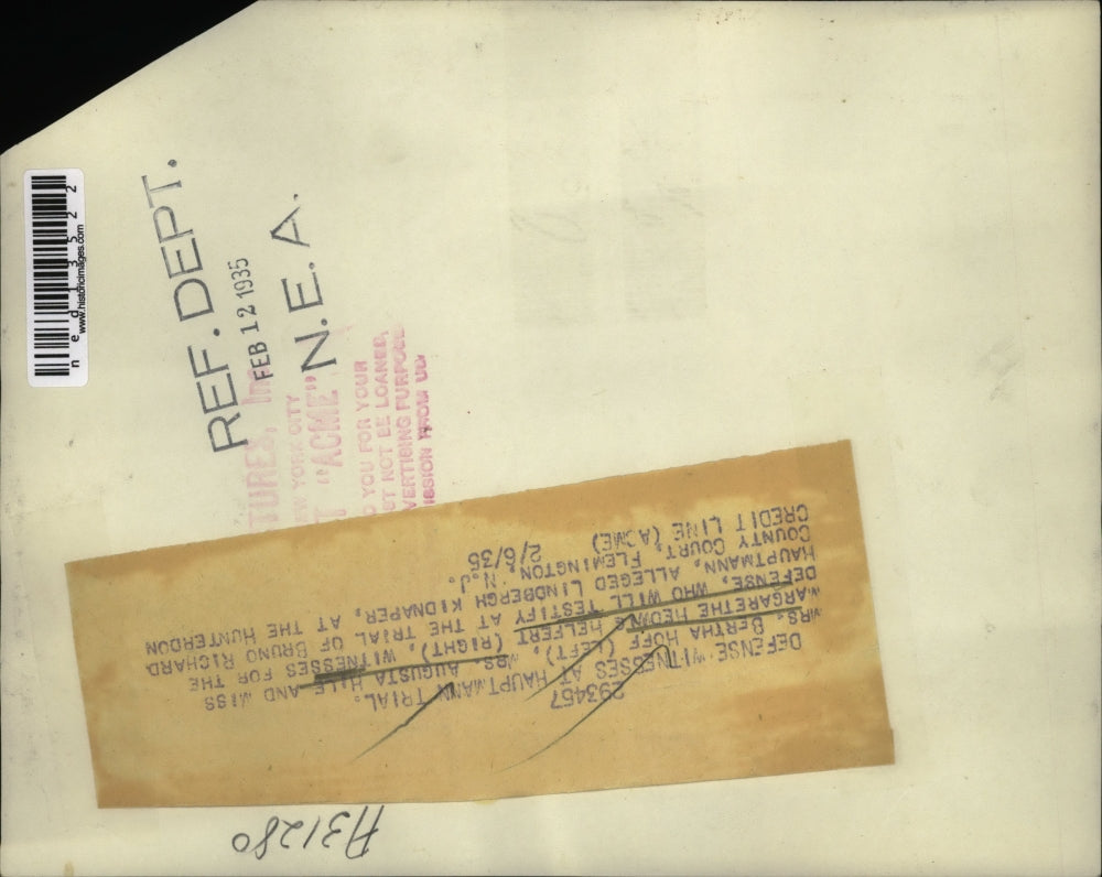 1935 Media Photo Mrs Bertha Hoff, Mrs Augusta Hale,Marge Redwis Hauptman trial