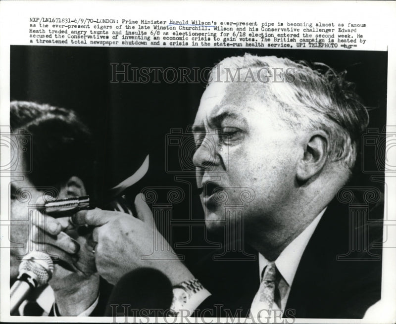 Load image into Gallery viewer, 1970 Media Photo London, Prime Minister Harold Wilson
