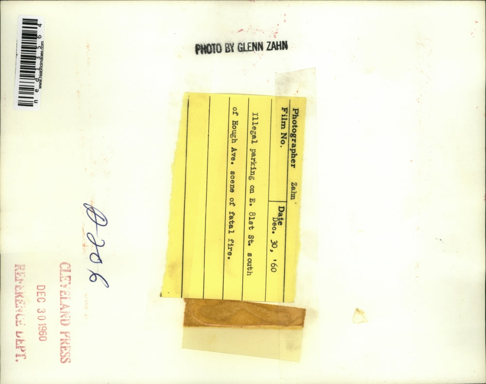 1960 Media Photo Cars Illegally Parked on E 81st Street, No Parking Sign