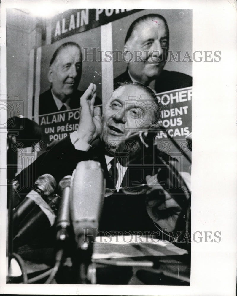 1969 Media Photo Interim President Alain Poher at Campaign Headquarters Paris