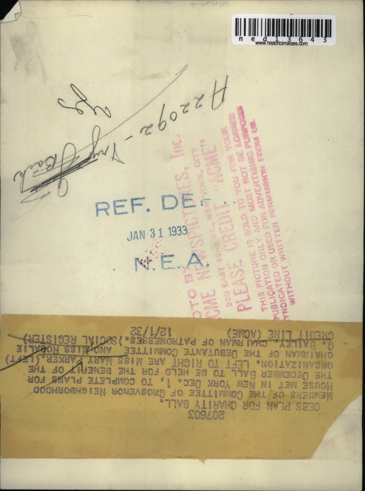 1932 Press Photo Mary Parker, Rosalie G Bailey, Grosvenor Neighborhood House