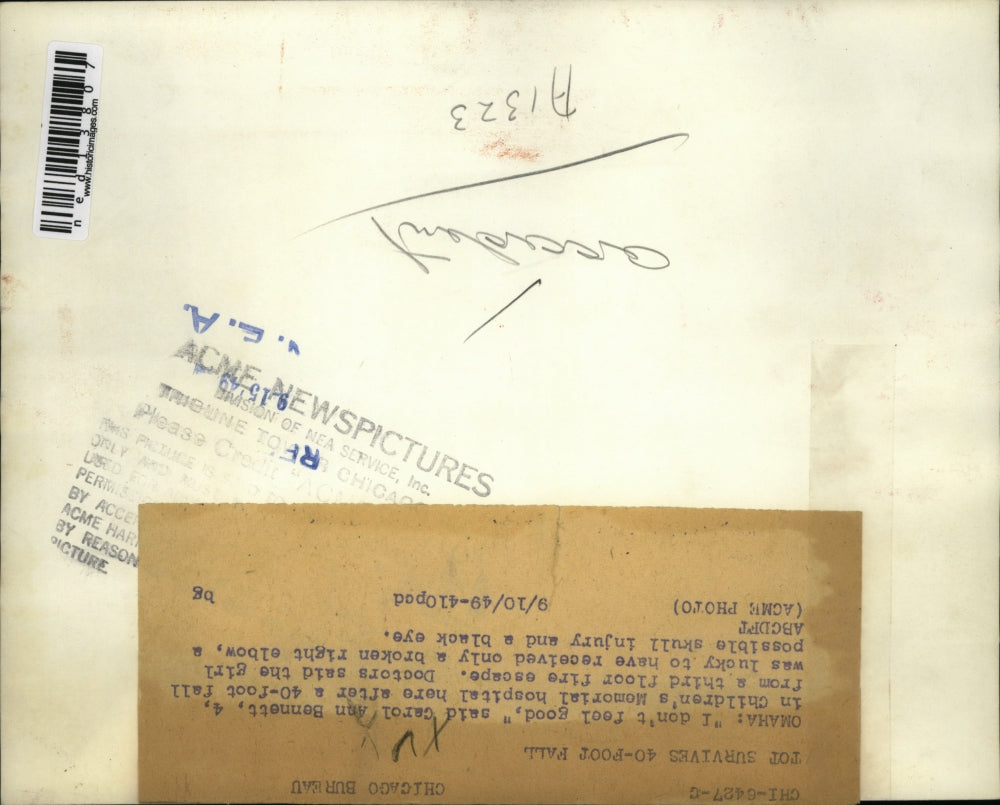 1949 Press Photo Carol Ann Bennet recovering at Children's Memorial Hospital