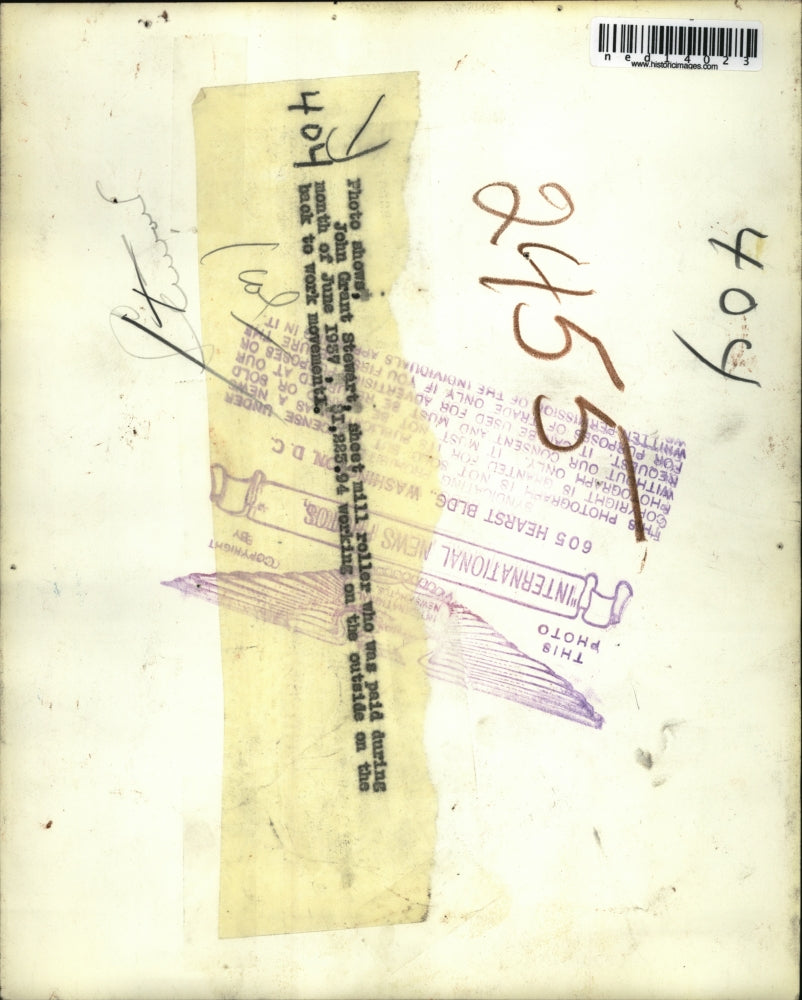 1957 Media Photo John Grant Stewart sheet mill roller worker